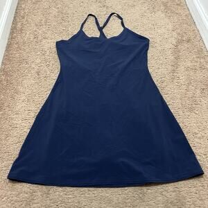 Outdoor Voices Racerback Athletic Dress Size Medium Nylon Spandex Navy Blue